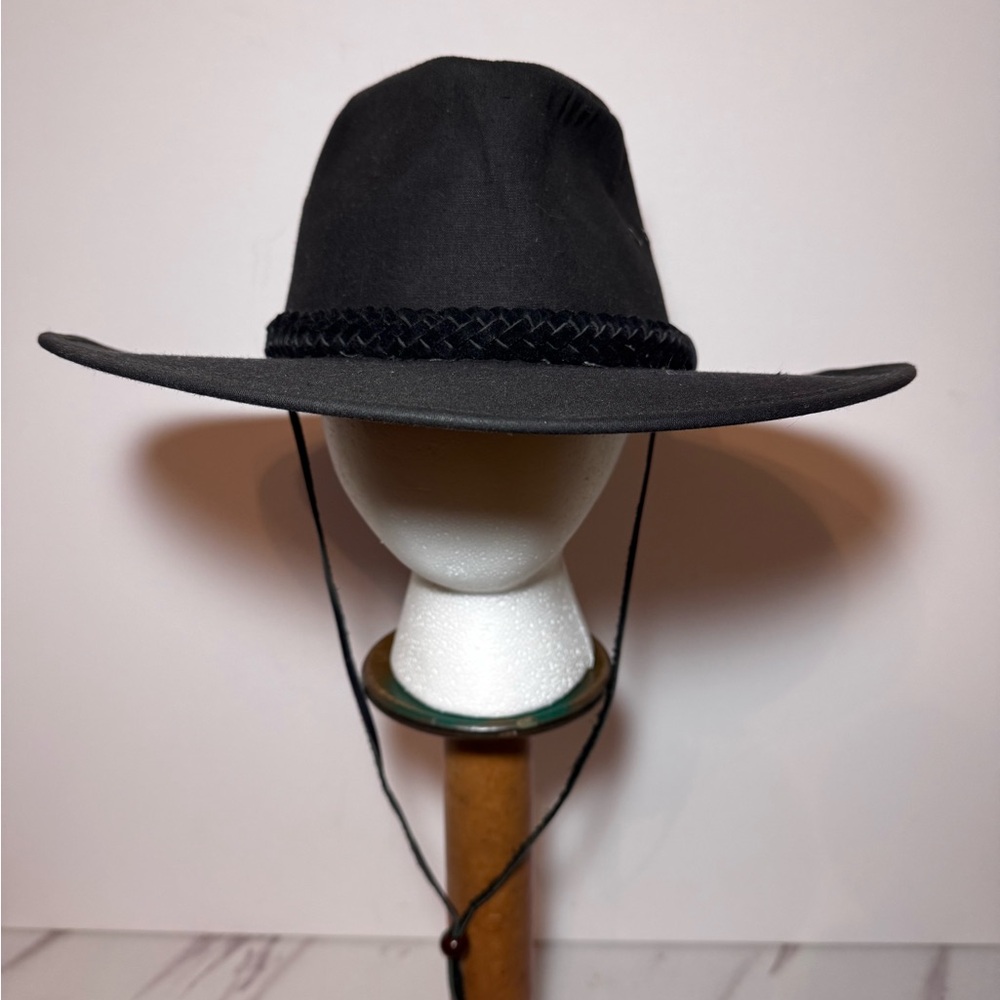 KAKADU TRADERS Australia 100% Cotton Form Canvas Outback Hat Leather Trim LARGE